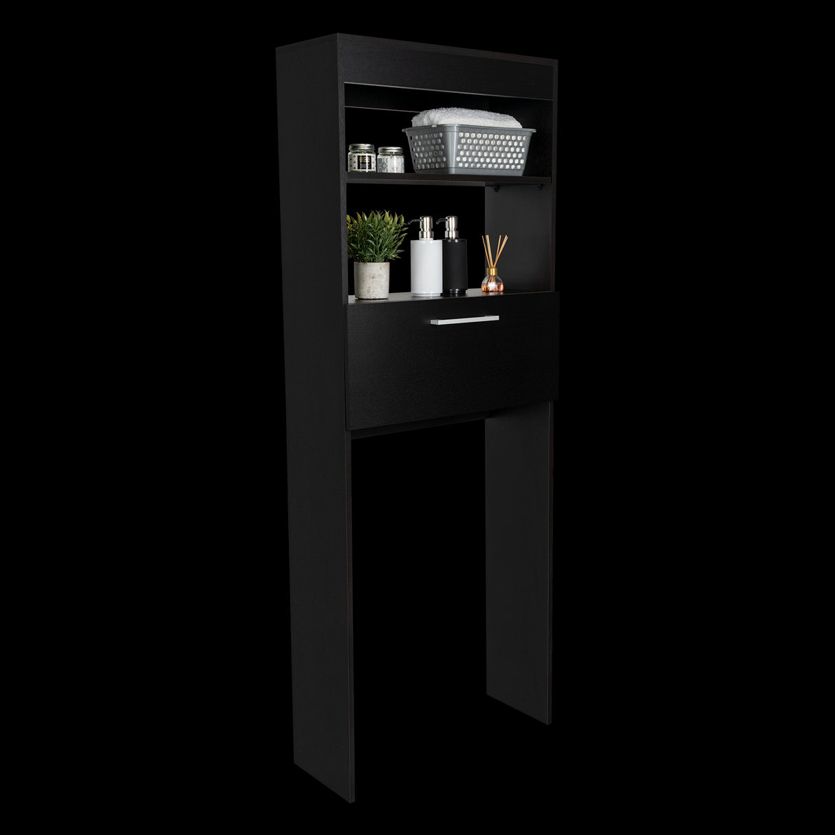 Organizador de Baño Manchester Wengue 63.2x170.6cm Con Patas y Dos Entrepaños - OTROS MUEBLES PARA BANHO | Bylmo