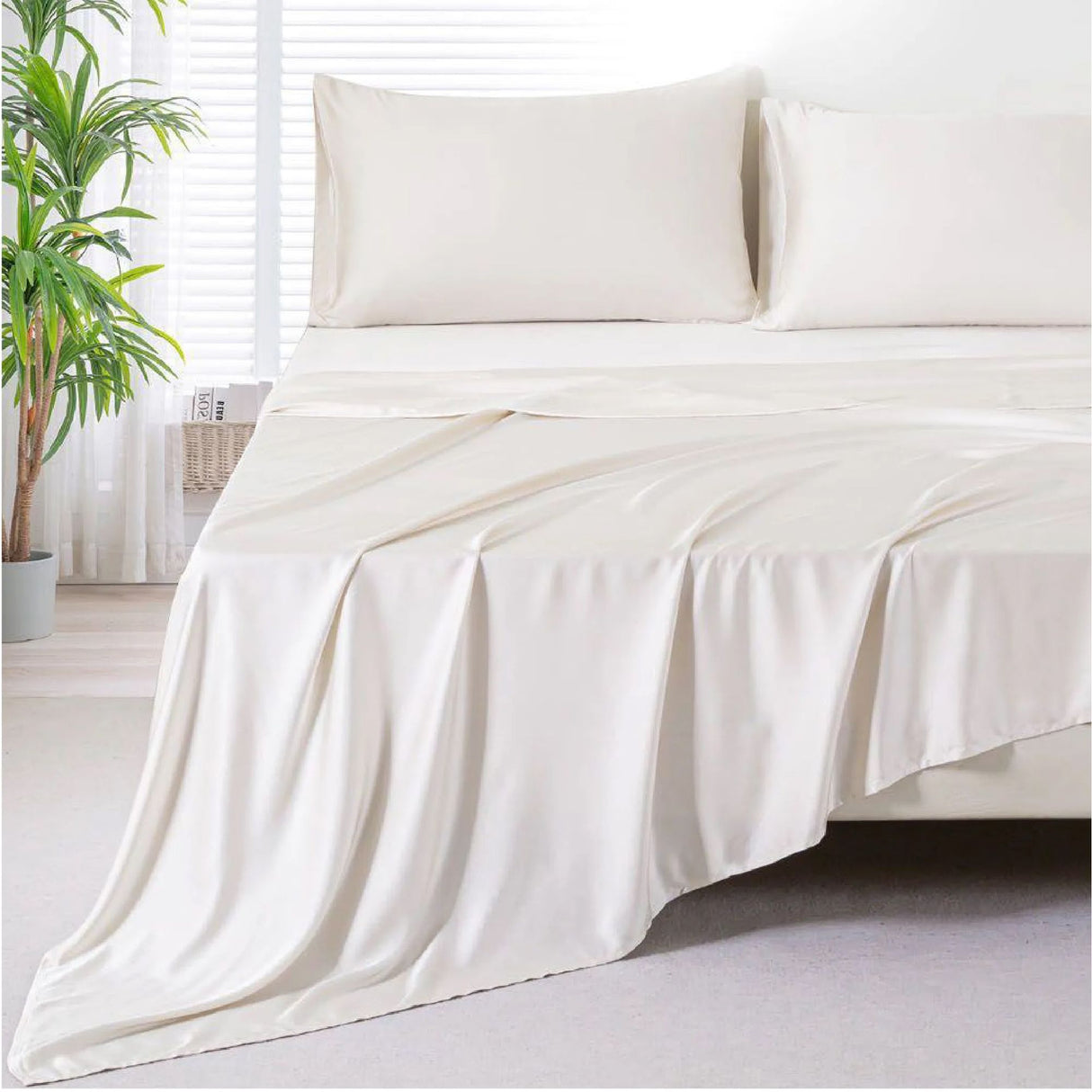 Sabana Bamboo Beige 180x200cm Fondo Entero de 400 Hilos - SABANAS | Bylmo