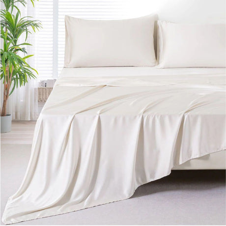 Sabana Bamboo Beige 180x200cm Fondo Entero de 400 Hilos - SABANAS | Bylmo