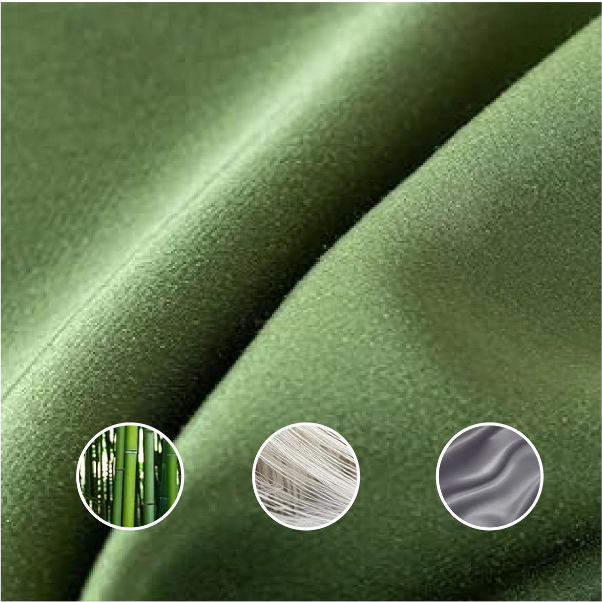 Sabana Bamboo Verde Oliva 110x160cm Fondo Entero de 400 Hilos - SABANAS | Bylmo