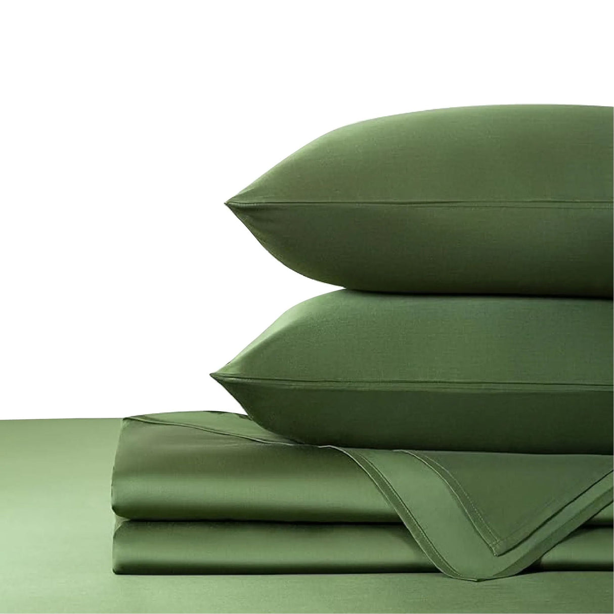 Sabana Bamboo Verde Oliva 160x200cm Fondo Entero de 400 Hilos - SABANAS | Bylmo