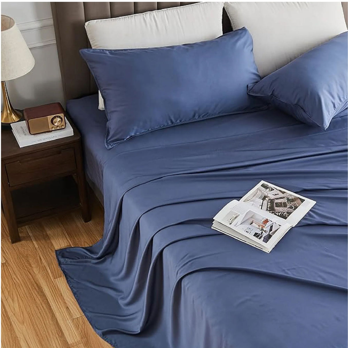 Sabana Bamboo Azul 180x200cm Fondo Entero de 230 Hilos - SABANAS | Bylmo