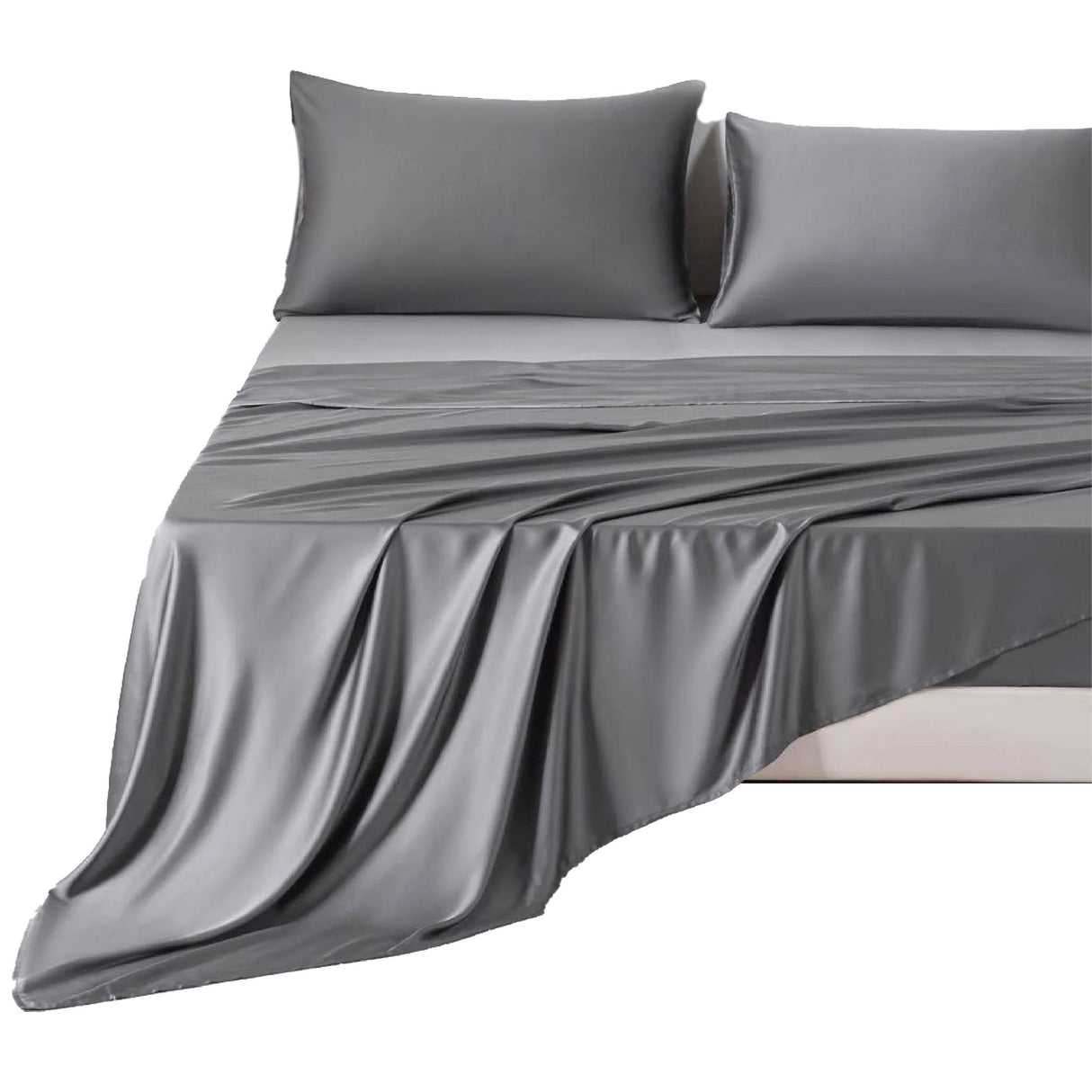 Sabana Bamboo Gris Oscuro 180x200cm Fondo Entero de 230 Hilos - SABANAS | Bylmo