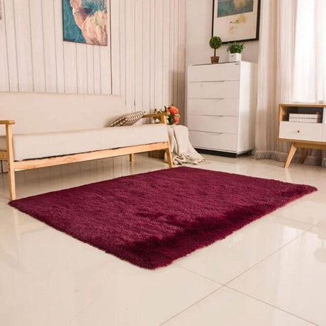 Tapete de Sala Terciopelo Vinotinto 100x150cm Fondo Entero - TAPETES Y ALFOMBRAS | Bylmo
