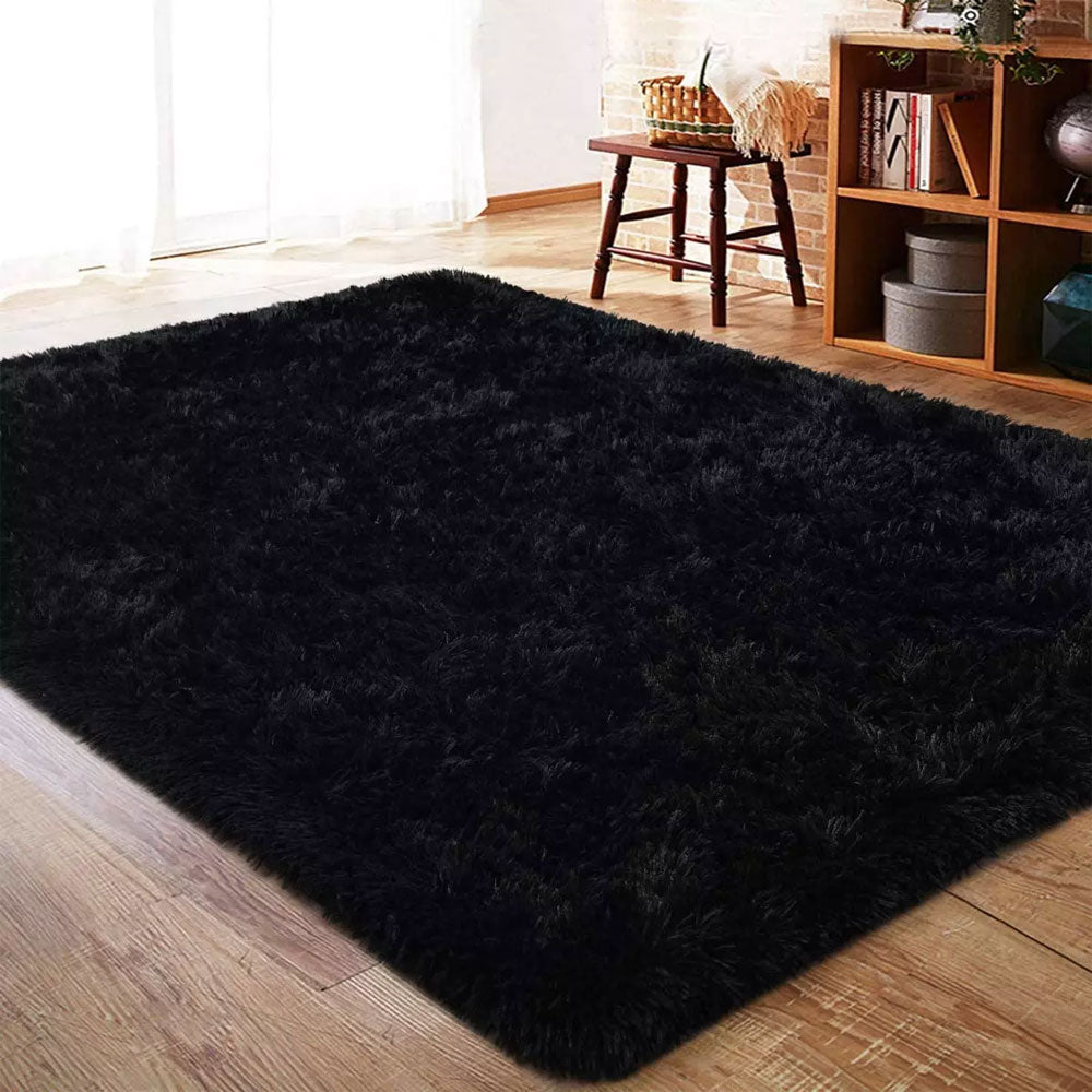 Tapete de Sala Terciopelo Negro 100x150cm Fondo Entero - TAPETES Y ALFOMBRAS | Bylmo