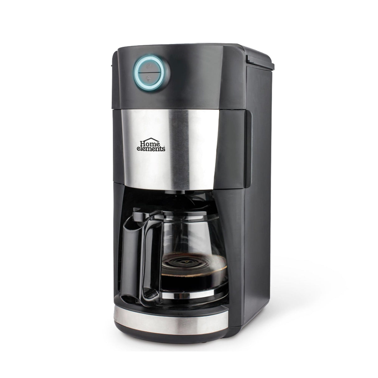 Cafetera Eléctrica Negro y Plateado 20.5x39.5cm Con Sistema Antigoteo y Moledor de Café Para 12 Tazas