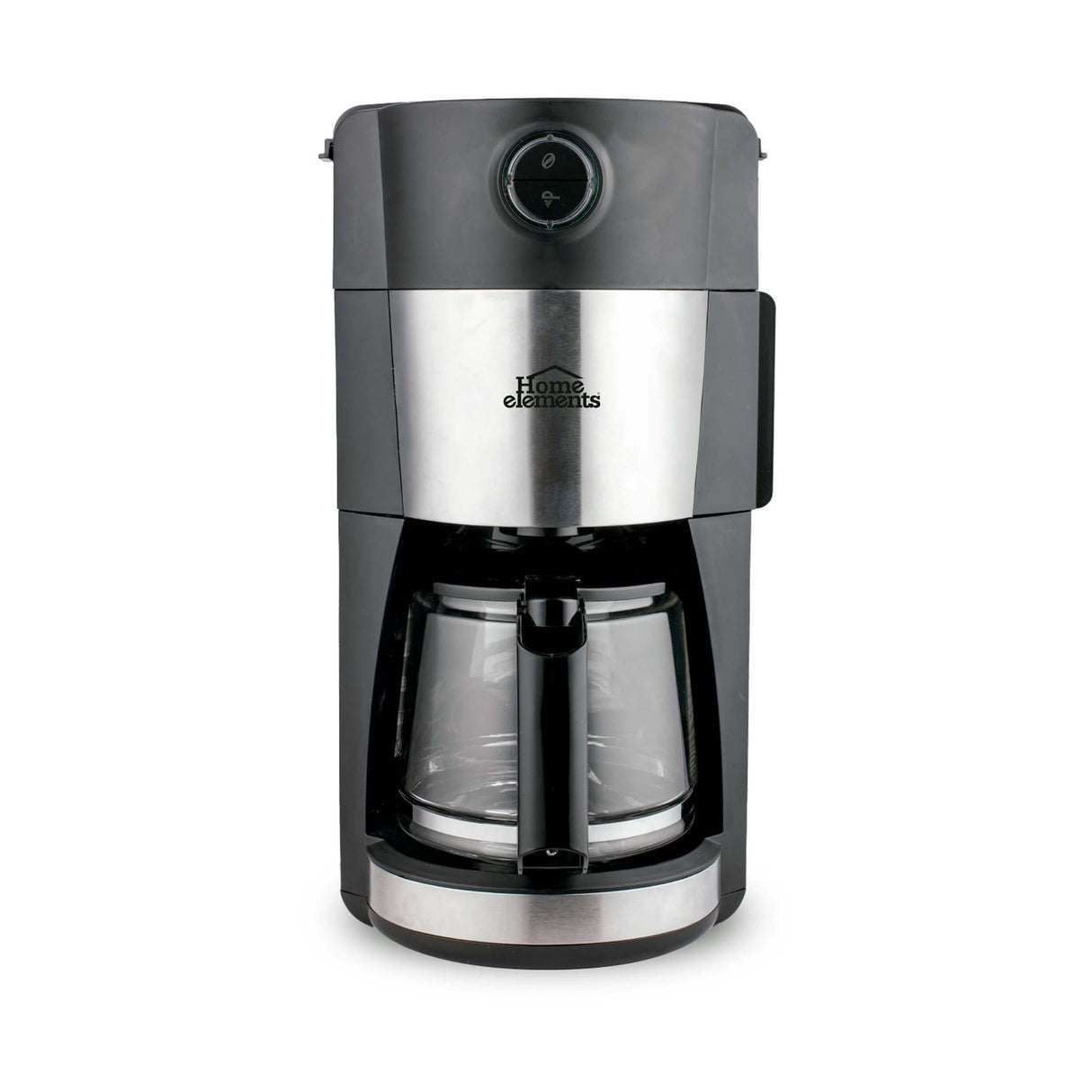 Cafetera Eléctrica Negro y Plateado 20.5x39.5cm Con Sistema Antigoteo y Moledor de Café Para 12 Tazas