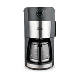 Cafetera Eléctrica Negro y Plateado 20.5x39.5cm Con Sistema Antigoteo y Moledor de Café Para 12 Tazas