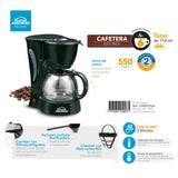 Cafetera Eléctrica Negro 17x24.5cm Con Sistema Antigoteo Para 6 Tazas - CAFETERAS ELECTRICAS | Bylmo