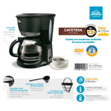 Cafetera Eléctrica Negro y Plateado 19x30cm Con Sistema Antigoteo Para 12 Tazas - CAFETERAS ELECTRICAS | Bylmo