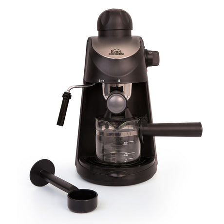 Cafetera Eléctrica Espresso Negro y Plateado 19x16.5cm Con Sistema Antigoteo y Boquilla de Vapor Para 2 Tazas - CAFETERAS ELECTRICAS | Bylmo