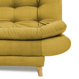 Sofacama Damasco Mostaza 185x40cm De Cuatro Puestos Reclinable Con 2 Cojines Decorativos - SOFAS Y POLTRONAS | Bylmo