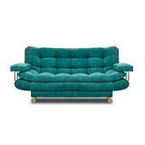 Sofacama Damasco Turquesa 185x40cm De Cuatro Puestos Reclinable - SOFAS Y POLTRONAS | Bylmo