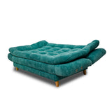 Sofacama Damasco Turquesa 185x40cm De Cuatro Puestos Reclinable - SOFAS Y POLTRONAS | Bylmo