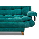 Sofacama Damasco Turquesa 185x40cm De Cuatro Puestos Reclinable - SOFAS Y POLTRONAS | Bylmo