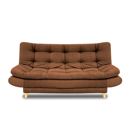 Sofacama Damasco Cafe Oscuro 185x40cm De Cuatro Puestos Reclinable Con 2 Cojines Decorativos - SOFAS Y POLTRONAS | Bylmo