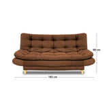 Sofacama Damasco Cafe Oscuro 185x40cm De Cuatro Puestos Reclinable Con 2 Cojines Decorativos - SOFAS Y POLTRONAS | Bylmo
