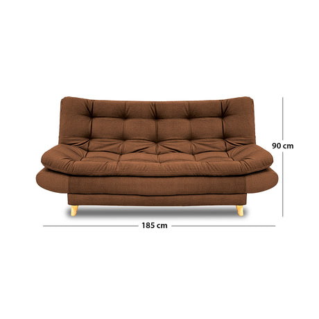 Sofacama Damasco Cafe Oscuro 185x40cm De Cuatro Puestos Reclinable Con 2 Cojines Decorativos - SOFAS Y POLTRONAS | Bylmo