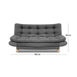 Sofacama Damasco Gris Oscuro 185x40cm De Cuatro Puestos Reclinable Con 2 Cojines Decorativos - SOFAS Y POLTRONAS | Bylmo