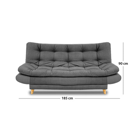 Sofacama Damasco Gris Oscuro 185x40cm De Cuatro Puestos Reclinable Con 2 Cojines Decorativos - SOFAS Y POLTRONAS | Bylmo