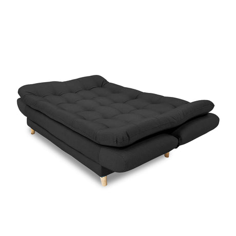Sofacama Damasco Negro 185x40cm De Cuatro Puestos Reclinable Con 2 Cojines Decorativos - SOFAS Y POLTRONAS | Bylmo