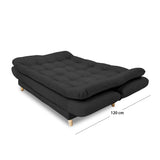 Sofacama Damasco Negro 185x40cm De Cuatro Puestos Reclinable Con 2 Cojines Decorativos - SOFAS Y POLTRONAS | Bylmo