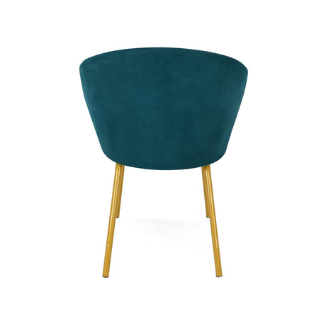 Silla de Comedor Aurora Petróleo 61x77cm Asiento Ovalado Con Apoya Brazos - SILLAS Y BUTACOS | Bylmo