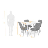 Combo Comedor Rectangular Lugo Taupe y Blanco 110x76cm De Cuatro Puestos Con Cuatro Sillas - COMEDORES | Bylmo