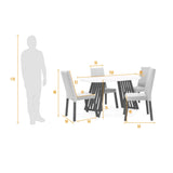 Combo Comedor Rectangular Wisconsin Plata y Blanco 150x75cm De Cuatro Puestos Con Cuatro Sillas - COMEDORES | Bylmo