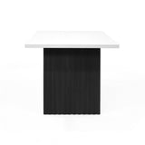 Comedor Rectangular Aragon Blanco y Negro 150x73cm De Cuatro Puestos Sin Sillas - COMEDORES | Bylmo