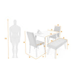 Combo Comedor Rectangular Lugo Gris y Blanco 110x76cm De Cuatro Puestos Con Dos Sillas y Un Butaco - COMEDORES | Bylmo