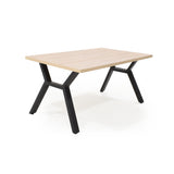 Comedor Rectangular Miuta Duna y Negro Metálico 144x75cm De Cuatro Puestos Sin Sillas - COMEDORES | Bylmo