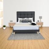 Cabecero Abullonado Brend Gris Natural 156x132cm Para Cama Doble - CABECEROS | Bylmo