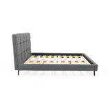Cama Brend Gris y Negro 156x108cm para Colchón Doble 140 X 190 Cm con Cabecero - CAMAS | Bylmo
