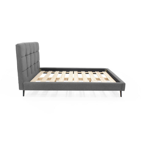 Cama Brend Gris y Negro 156x108cm para Colchón Doble 140 X 190 Cm con Cabecero - CAMAS | Bylmo
