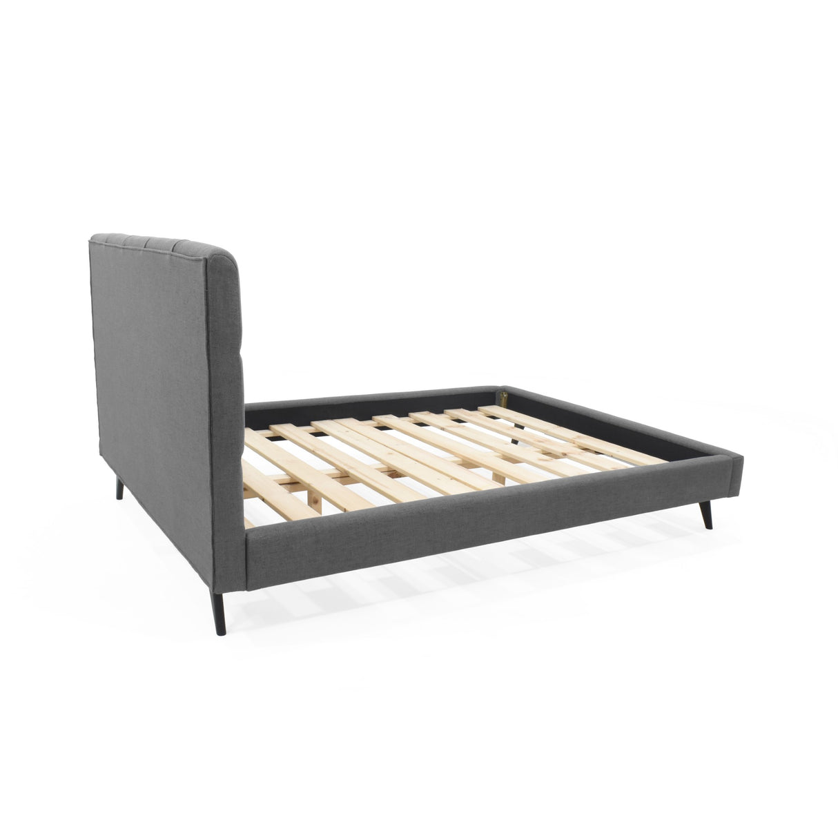 Cama Brend Gris y Negro 156x108cm para Colchón Doble 140 X 190 Cm con Cabecero - CAMAS | Bylmo