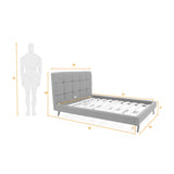 Cama Brend Gris y Negro 156x108cm para Colchón Doble 140 X 190 Cm con Cabecero - CAMAS | Bylmo