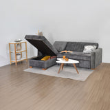 Sofacama Derecho Apolo Gris 220x92cm De Tres Puestos Reclinable Con Apoya Brazos