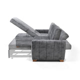 Sofacama Derecho Apolo Gris 220x92cm De Tres Puestos Reclinable Con Apoya Brazos