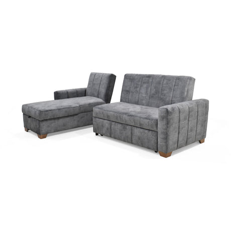 Sofacama Derecho Apolo Gris 220x92cm De Tres Puestos Reclinable Con Apoya Brazos - SOFAS Y POLTRONAS | Bylmo