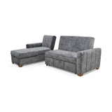 Sofacama Derecho Apolo Gris 220x92cm De Tres Puestos Reclinable Con Apoya Brazos