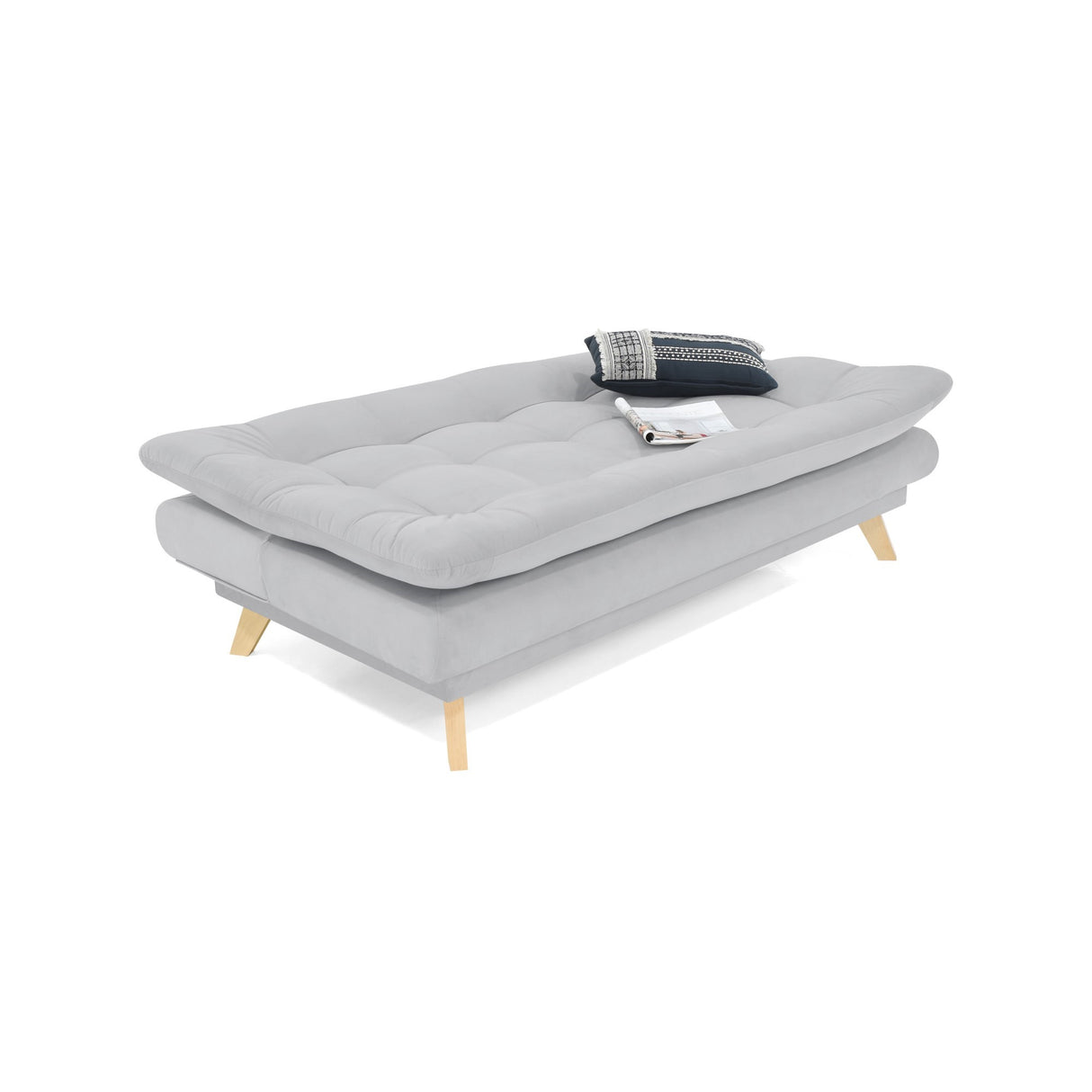 Sofacama Munich Plata 180x85cm de Tres Puestos Recinable Resistente a Rasguños - SOFAS Y POLTRONAS | Bylmo