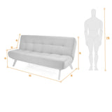 Sofacama Porto Gris 182x85cm de Tres Puestos Recinable - SOFAS Y POLTRONAS | Bylmo