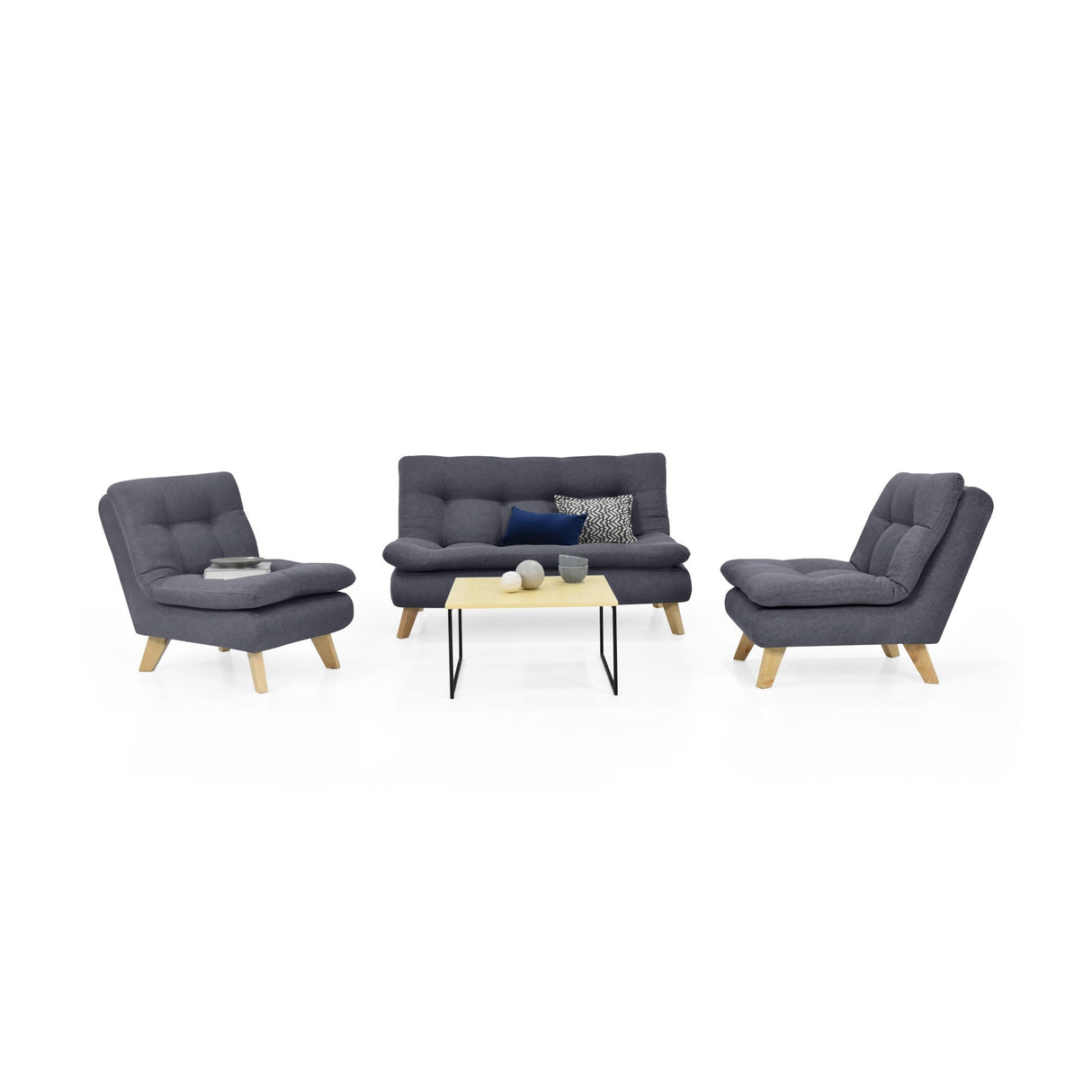 Sala Toulouse Gris 140x80cm de Cuatro Puestos - SOFAS Y POLTRONAS | Bylmo