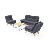 Sala Toulouse Gris 140x80cm de Cuatro Puestos - SOFAS Y POLTRONAS | Bylmo