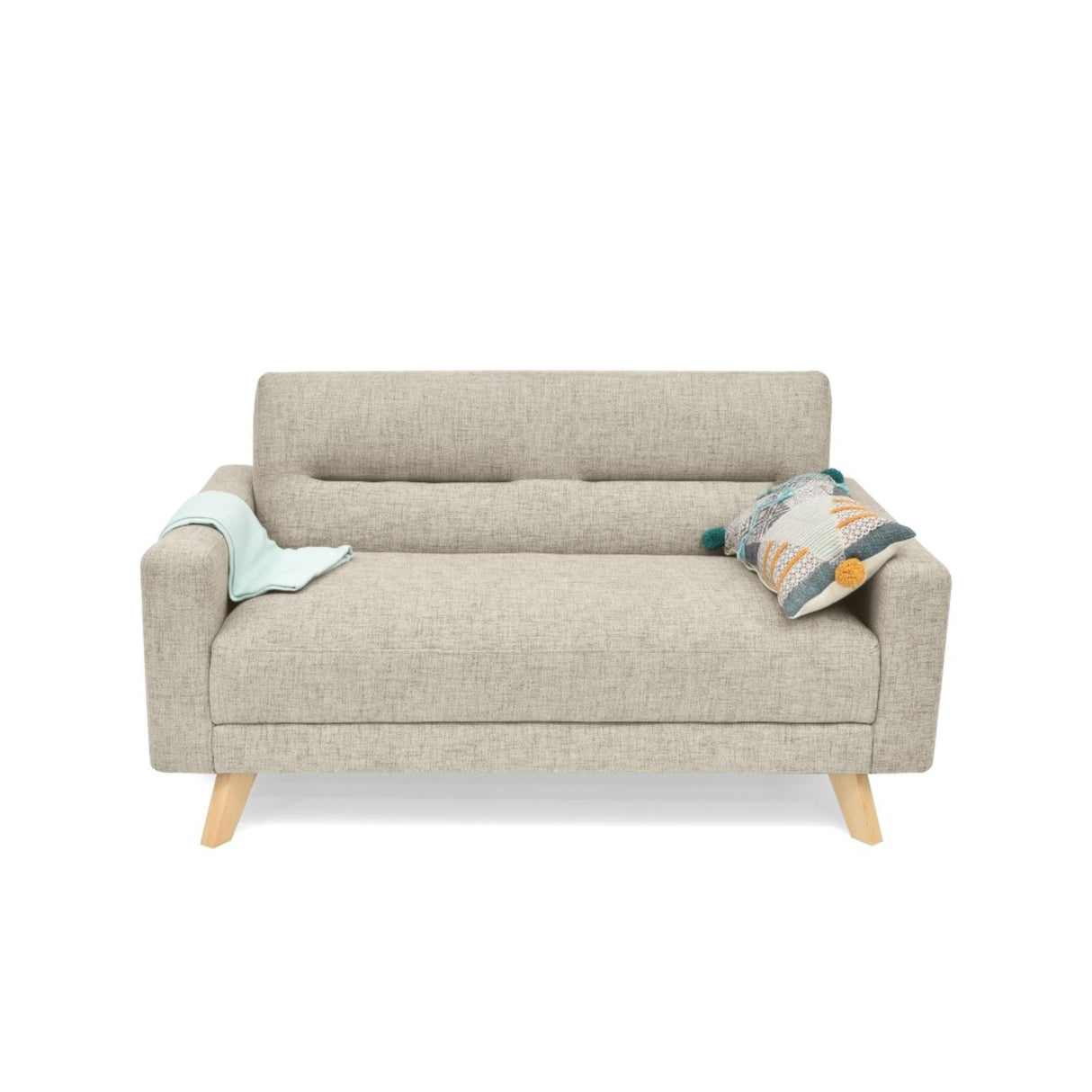 Sofá Barza Taupe 150x83cm de Dos Puestos con Apoya Brazos - SOFAS Y POLTRONAS | Bylmo