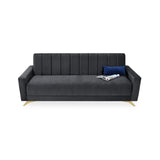 Sofá Dominic Gris 206x80cm de Tres Puestos Recinable con Apoya Brazos - SOFAS Y POLTRONAS | Bylmo