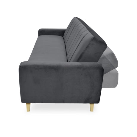 Sofá Dominic Gris 206x80cm de Tres Puestos Recinable con Apoya Brazos - SOFAS Y POLTRONAS | Bylmo