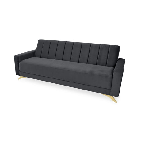 Sofá Dominic Gris 206x80cm de Tres Puestos Recinable con Apoya Brazos - SOFAS Y POLTRONAS | Bylmo