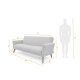 Sofacama Pensilvania Gris 205x87cm de Tres Puestos Recinable con Apoya Brazos - SOFAS Y POLTRONAS | Bylmo